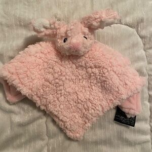 Little Miracles Pink Bunny Rabbit Sherpa Plush Baby Security Blanket Lovey
